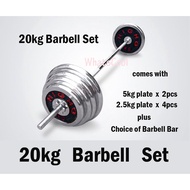 Barbell With Weight Plate Sets 20kg 35kg 40kg 50kg Straight Bar Ez Curl Chrome Bar Gym Fitness Equip