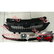 Honda City Gn2 2020 2021 Rs Front Bumper Grill Gille (FREE RS / H EMBLEM LOGO) Lower Grill Bottom Grill READY STOCK 