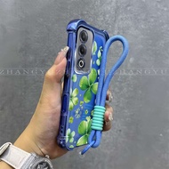 Suitable For OPPO A3 PRO Phone case New green leaf pattern anti drop shockproof soft shell hanging r
