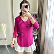 7 Sleeve Spandex Jersey T-Shirt with 8 Cute, Viral, and Trendy Printing Baju T Shirt Perempuan Baju 