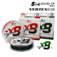 STRIKE 2 VERTEX 838 PE LINE X8 FISHING BRAID LINE 150M/300M