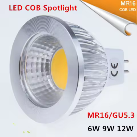 New High Power Lampada Led MR16 GU5.3 COB 6w 9w 12w Dimmable Led Cob Spotlight Warm Cool White MR16 