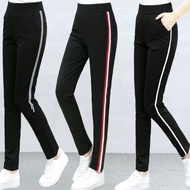大码裤子女休闲女裤秋季运动裤女黑色休闲裤长裤女宽松小直筒Large Size Pants Women's Casual Pants Autumn Sports Pants for Women73xb4