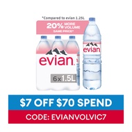 Evian Natural Mineral Water 6 x 1.5L - Case