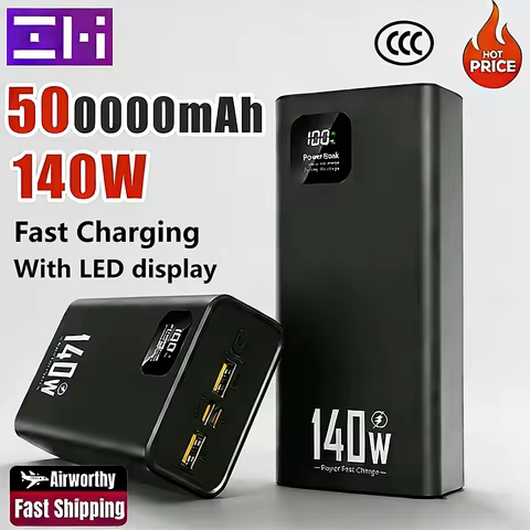 ZMI Power Bank 140W 500000mAh High Capacity Super Fast Charging PD 20W CCC Portable Battery Charger 