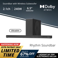 PRISM+ Rhythm 2.1ch Soundbar with Dolby Atmos | 420W | Wireless Subwoofer | Wireless Music Streaming
