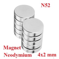 Neodymium Magnet 4x2mm 4x2 mm 4 x 2 ROUND COIN Strong WHITE Neodymium Strong