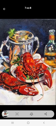 原創畫作｜小龍蝦靜物畫｜油畫｜畫布