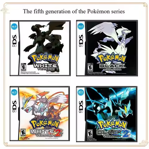 Pokémon Series NDS Game Card Video Game Console Cassette Pokémon White 2 Black 2 Soul Silver America