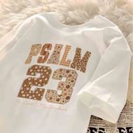 【220G 100%Cotton】SISI Korean style loose round neck trendy floral and letter print T-shirt for woman