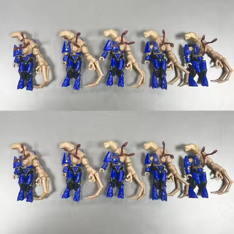 10Pcs Mega Construx Flood Combat Form Covenant Elite (Dark Blue)