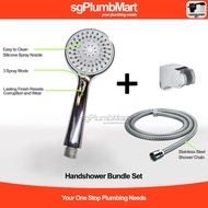 Atlas x sgPlumbMart Hand Shower Head 3 Modes Function High Pressure Set with High Quality Stainless Steel Shower Chain