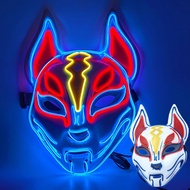 🔥Ship 24H🔥LED Glowing Fox Mask EL Cold Light Glowing Fortnite Theme Mask Cosplay Party Costume Props