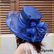 ROSEGOODS1 Sun Hat Summer Outdoor UV Protection Organza Hat