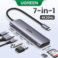 UGREEN USB C Hub 7-in-1, 5 Gbps USB-C Hub with 4K HDMI, 100W Power Delivery, USB-C and 2 USB-A Data Ports, SD/TF Card Reader, Multiport Adapter for iPhone 15 Series MacBook Air iPad Pro and More Type C Devices