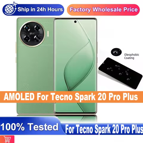Original 6.78"AMOLED For Tecno Spark 20 Pro Plus KJ7 LCD Display Screen Digitizer Assembly Replaceme