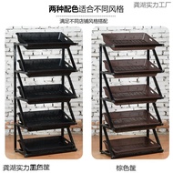 Steel Fruit Vegetable Multifunctional Shelf Wooden Fruit Shop Fruit Wooden Shelf Display Shelf Shelf