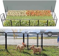 FXW Garden Fence Outdoor for The Yard – 24in(H) x 22.2ft(L) Heavy Duty Metal Animal Barrier for Dog 