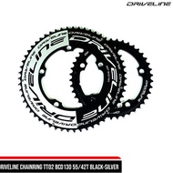 DRIVELINE CHAINRING TT02 BCD130 55/42T BLACK-SILVER Original