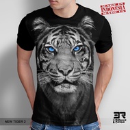 3D ANIMAL PRINT T-SHIRT DISTRO 3R UNISEX ADULTS & CHILDREN WHITE TIGER FACE MOTIF (NEW TIGER 2)