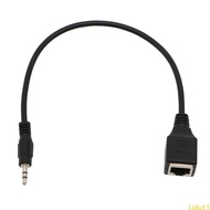 Lidu11 31cm Length 3 5mm 1 8 Male Jack TRS  Cable to RJ45 Socket Ethernet Adapter Short Wire