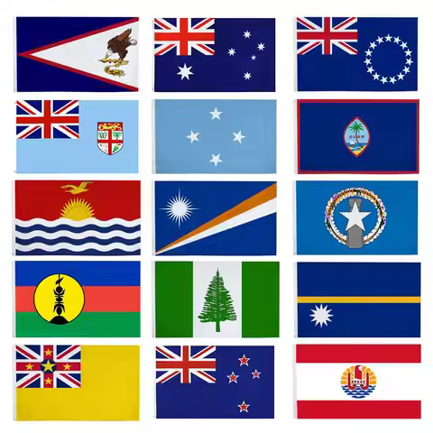 3x5fts Oceania National Flags Australia New Zealand Fiji Tonga Samoa Cook Islands Micronesia Guam Fr