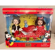 Mattel 2002年 Disney Tommy &amp; Kelly Barbie 迪士尼 米奇米妮 芭比娃娃 小凱莉