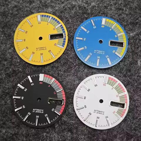NH36 Watch Dial 28.5mm Mechanical Watch Modification Parts for NH36A/ 4R36 Movement Green Luminous D