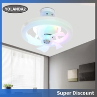 [yolanda2.sg] Modern Ceiling Fans with Light RGB/3 Colors Dimmable Low Profile Ceiling Fan