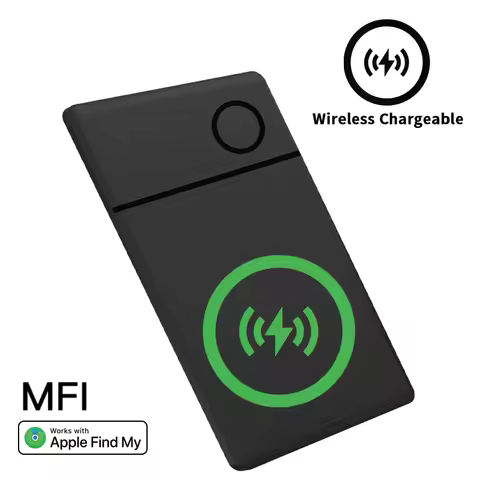 Wireless Rechargerable Smart Card Tracker Work with Apple Find My App Back Cover Icard Tag for Iphon