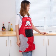 Gratis Ongkir - Korea Chic Cooking Apron / Celemek Karakter Bear Anti Minyak / Celemek Apron Kantong