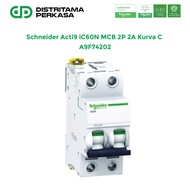 Schneider Acti9 iC60N MCB 2P 2A Kurva C - A9F74202
