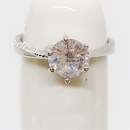 Alloy Rings US Size 6.5 Silver Accessories Aksesori Perak Cincin Solitaire Ladies Women Girls Wanita