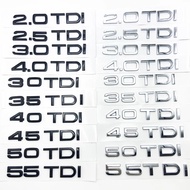 ABS Letters 1.9 2.0TDI 2.5TDI 3.0TDI 35TDI 40TDI 45TDI 50TDI Emblem for Audi A1 A3 A4 A5 A6 A7 A8 Q2
