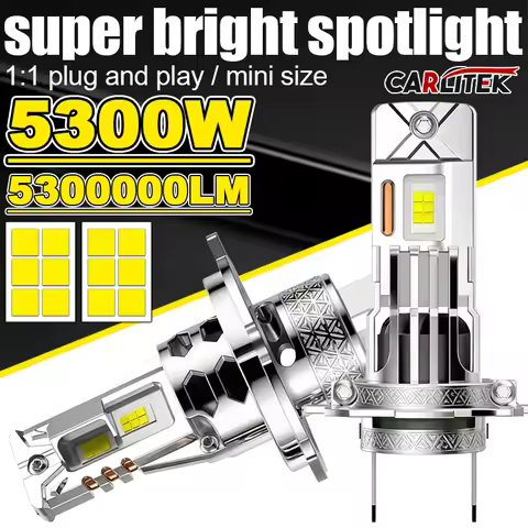 H7 H4 LED Car Headlight Bulbs Canbus High Power CSP Chip 5300W 5300000LM Turbo Fan Auto Lights Mini 