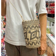 Anjat Sling Bag Ethnic Rattan Fabric Typical Of Kalimantan Borneo