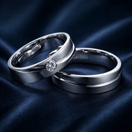 950 Silver Couple Wedding Ring SAN950 C708 | White Gold Palladium Platinum Option