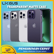 LIKGUS Transparent Matte for Apple iPhone 14 Pro Max / iphone 14 Plus /  iphone 13 Pro Max / iphone 12 Pro Max /  Case Protect Casing Phone Cover TPU Casing Shockproof