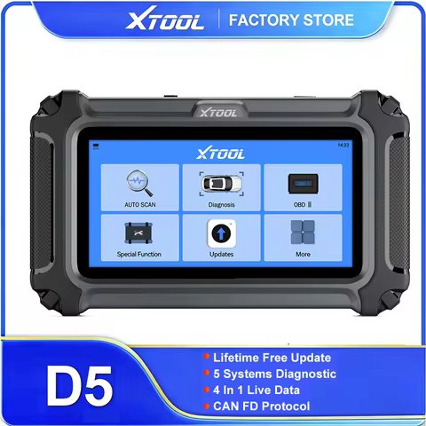XTOOL D5 Automotive Diagnostic Tool ABS EPB Airbag Engine 5 System OBD2 Scanner Live Data CAN FD FCA