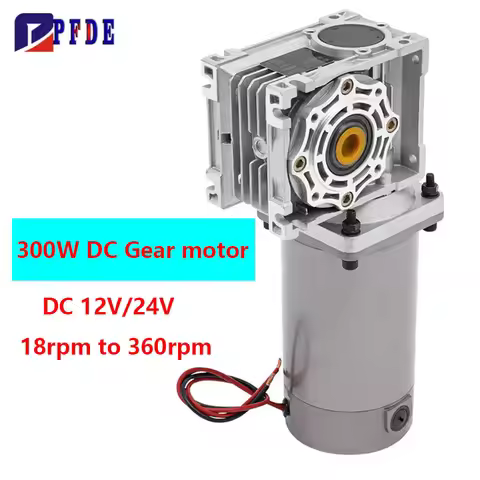 300W Big Toque Worm Gear Reducer Gearbox with self-Locking Speed Adjustable DC Motor + NMRV040 worm 