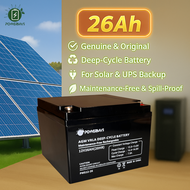 26Ah 12V AGM VRLA GEL Deep Cycle Battery for Solar / UPS System Battery Replacement (Ready Stock)