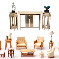 [Simhoa21] Dollhouse Console Table Decoration Realistic Foyer Table Mini Furniture Set
