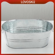 [LovoskiacMY] Galvanized Tub Tin Ice Holder Storage Container Ice Bucket Ice Tub Beer Buckets