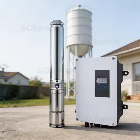 Hybrid 4" DC AC Solar Powered High Pressure Farm Pump Plastic Impeller Submersible Solar Water Pump 