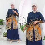 Alleastore03 Latest Wave Motif Batik Dress, Batik Dress, Combination Batik Dress, Batik Dress
