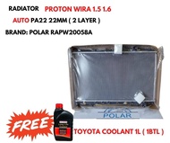 Radiator For Proton Wira 1.5 1.6 1.8 Auto 22mm (2 layer) Brand Polar RAPW20058A FREE Toyota Coolant 