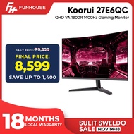 Funhouse | KOORUI 27E6QC QHD Curved 27 Inch Monitor, Fast VA Computer Gaming Monitor(2560 * 1440P, R