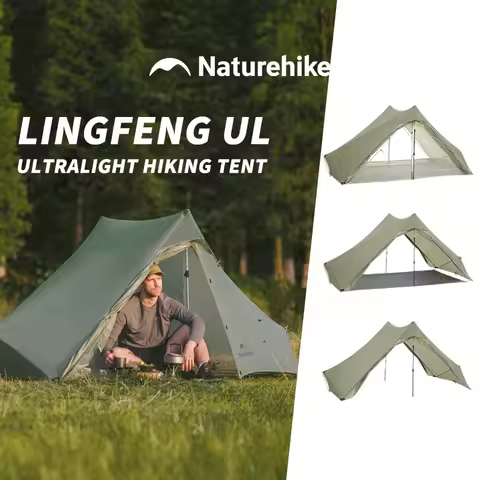Naturehike Ultra Light Hiking Tent 2 Person Outdoor Camping Pyramid Tent 15D Nylon Waterproof Portab