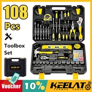 Keelat 108 Pcs Multifuntional Tools Box Tools Set Steel Household Kits Hardware Toolbox Set Repair T