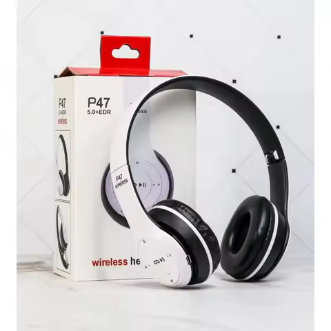 P47 Foldable Bluetooth Headphones Card Insert & Wired, Wireless Gaming Headphones with Excellent Sou